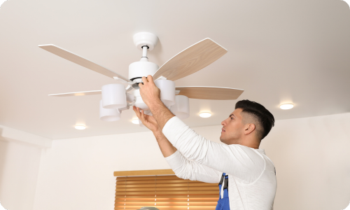 Ceiling fan and exhaust fan installation.